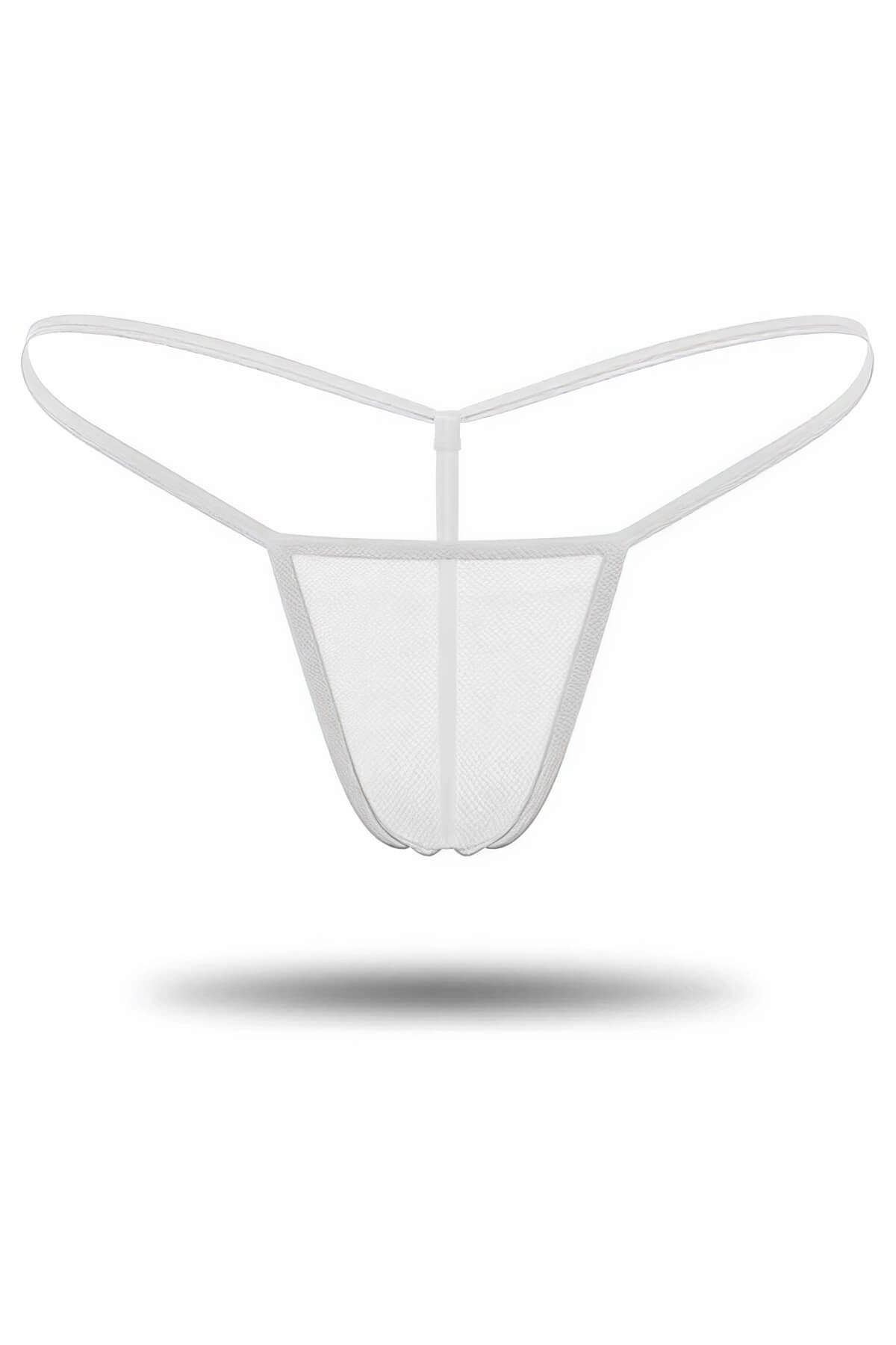 3'lü Renkli Transparan Tül String Tanga TM0369